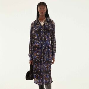 Farm Rio Black Arabesque Mix Scarves Midi Dress NWT